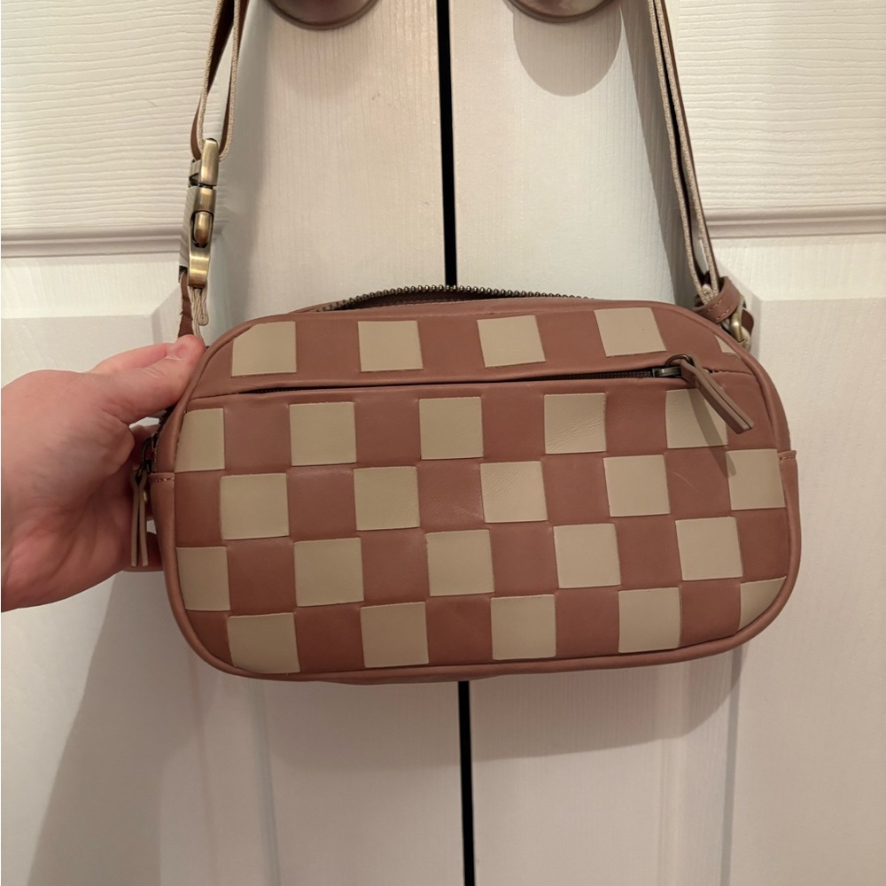 ANDAR The Devin Checkered Tan and Cream Women's Bag